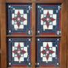 "Window Quilt III"
Price, USD: 
Availability: SOLD
Size (inches): 20 1/4w x 22 3/4h
Media: Paint on Glass
NOTE: This piece was inspired by Americana barn quilts. 